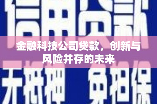 红古金融科技公司贷款，创新与风险并存的未来