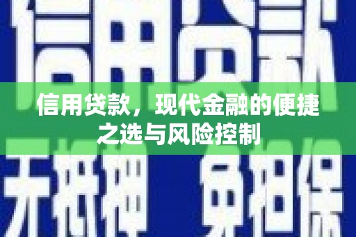 红古信用贷款，现代金融的便捷之选与风险控制