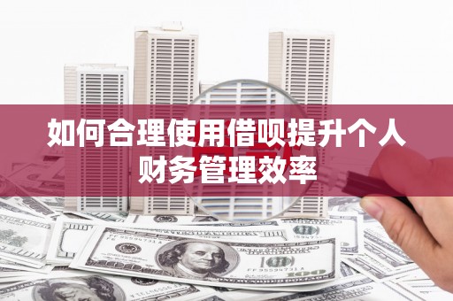 红古如何合理使用借呗提升个人财务管理效率