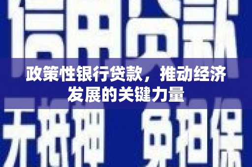 红古政策性银行贷款，推动经济发展的关键力量