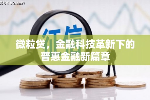 红古微粒贷，金融科技革新下的普惠金融新篇章