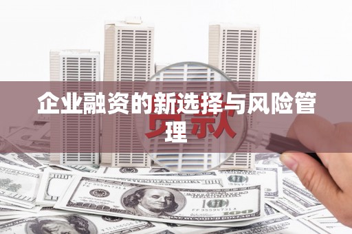 红古企业融资的新选择与风险管理
